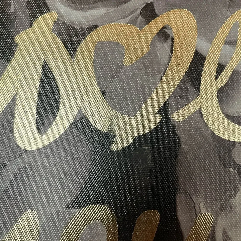 “Love You More” Floral Wall Art - Black, Gray and Metallic Gold